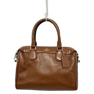 Auth COACH Pebbled Leather Bennett Mini Satchel F36677 Brown Leather - Handbag